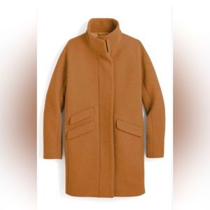 NWT JCrew Cocoon Italian Stadium Cloth Wool Brown Coat Size 0P